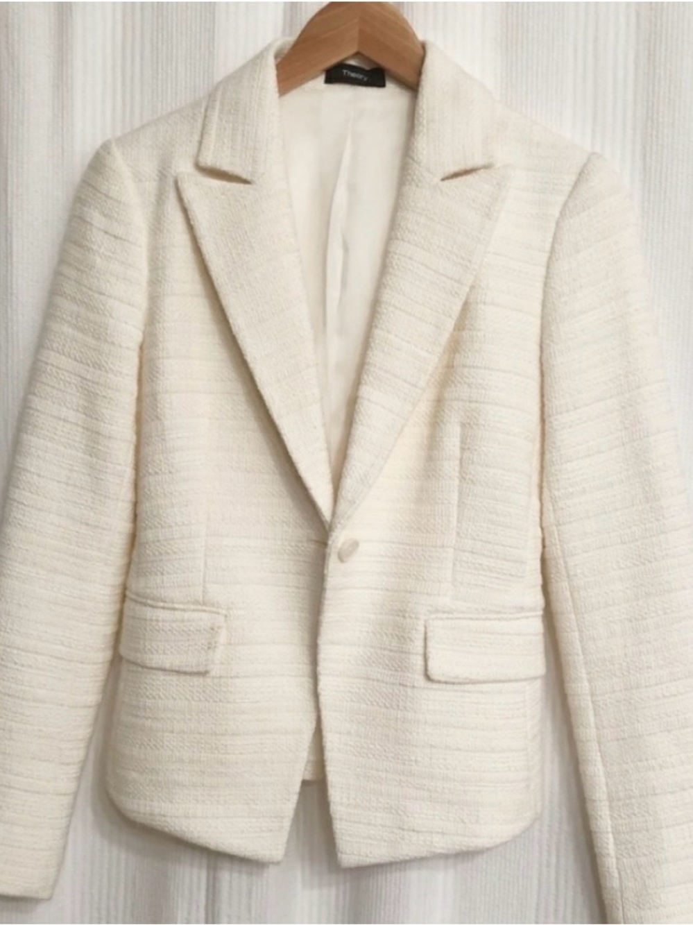 Theory Off-White Tweed Blazer - Women's